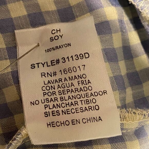 Blue B Collection Smocked Gingham Ruffled Mini Dress Size S - Picture 11 of 11